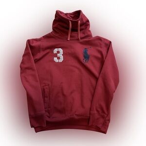 Polo by Ralph Lauren Big pony/3, youth small/high slouch neck sweatshirt/maroon